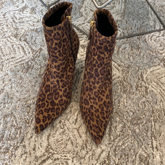 Good American 110mm Icon Faux Suede Leopard Stiletto Ankle Boots Size 8.5 - Picture 8 of 14